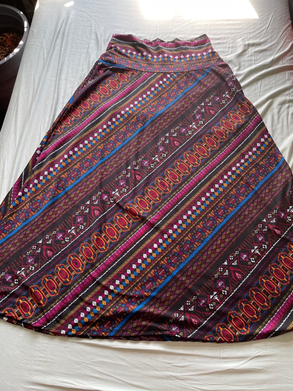 Allison Taylor Multicolor Striped Ethnic Maxi Skirt